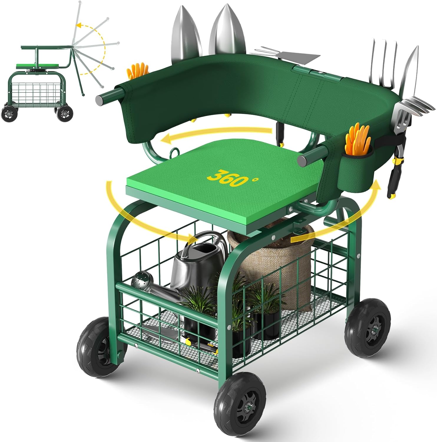 Gardening Tools For Seniors - Gartensitz mit Rädern, Rollender Gartenstuhl mit