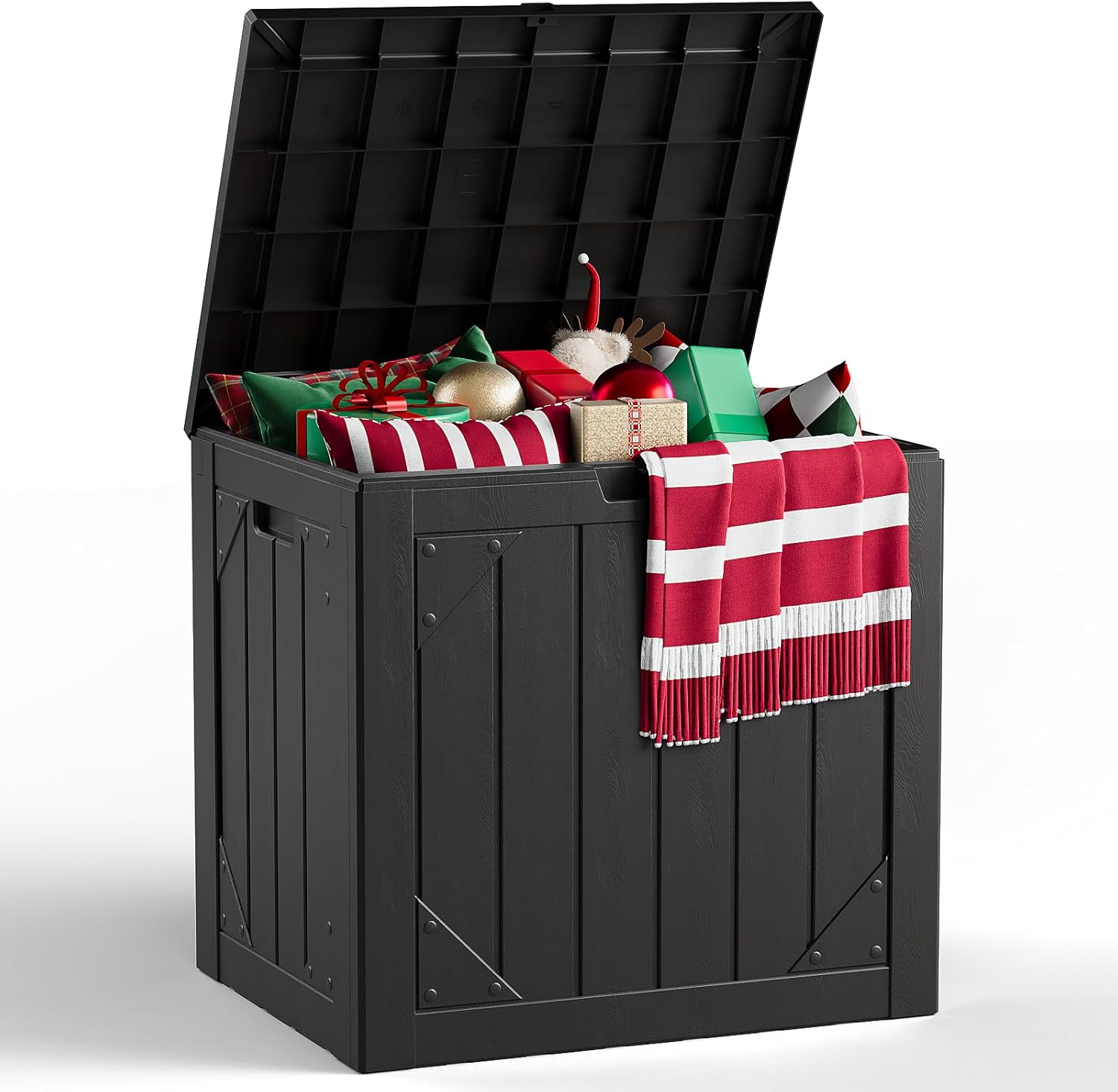Gardening Tools Box - 30-Gallonen Outdoor-Aufbewahrungsbox mit Sitzfläche, Wasserdichte Kunstharz-Gartenbox
