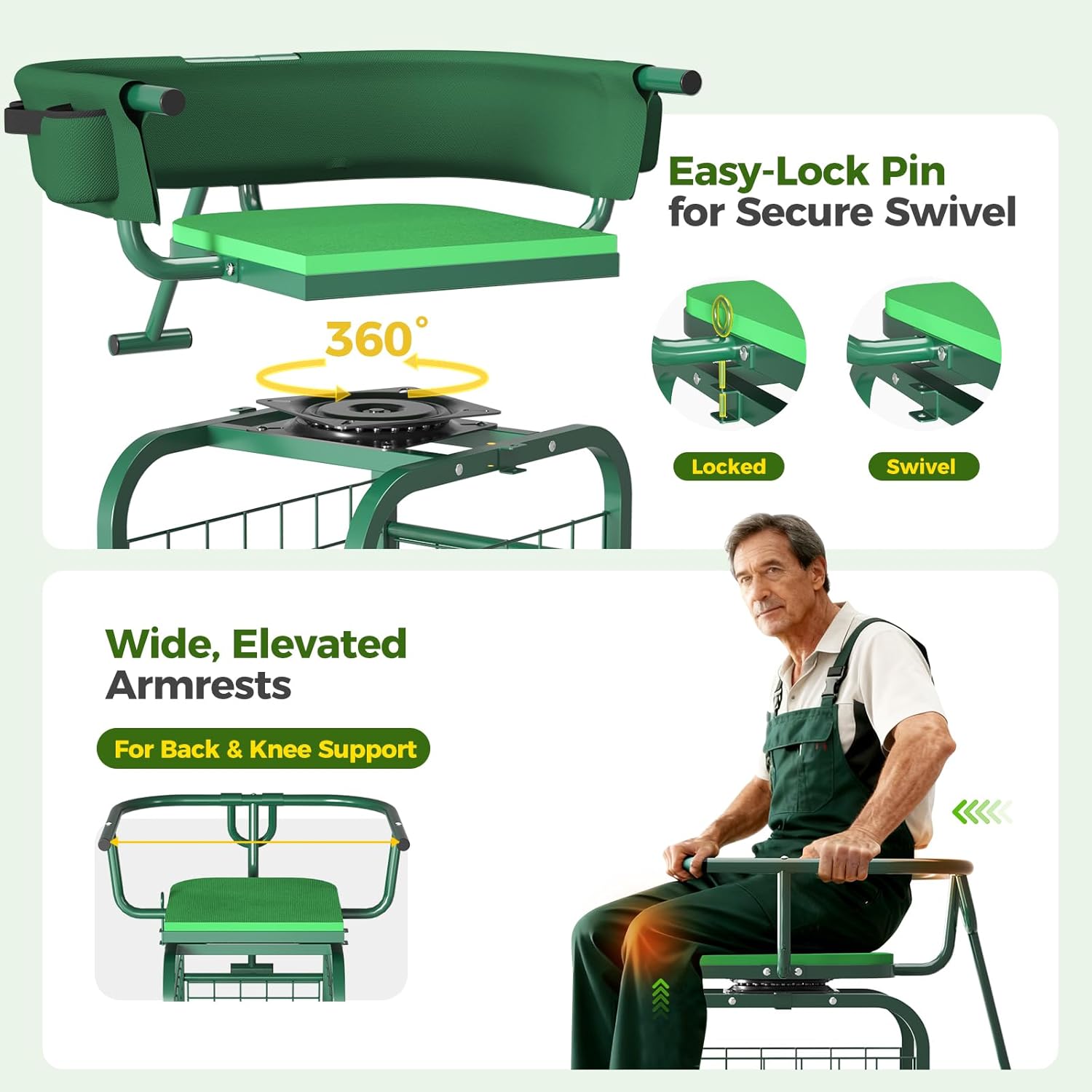 Gartensitz mit Rädern, Rollend – Gardening Tools For Seniors Bewertung und Preis