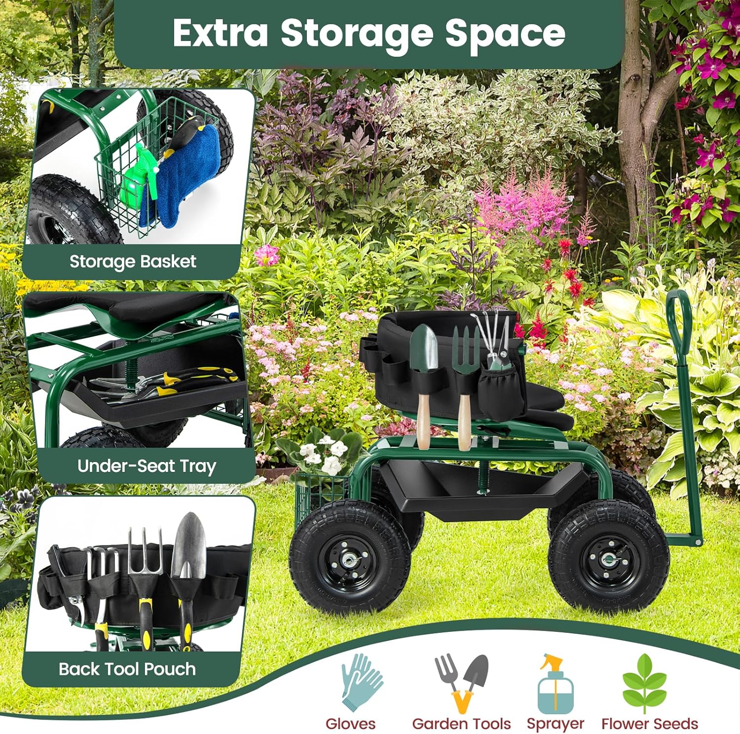Rollender Gartensitz mit Räder – Gardening Tools For Seniors Bewertung und Preis