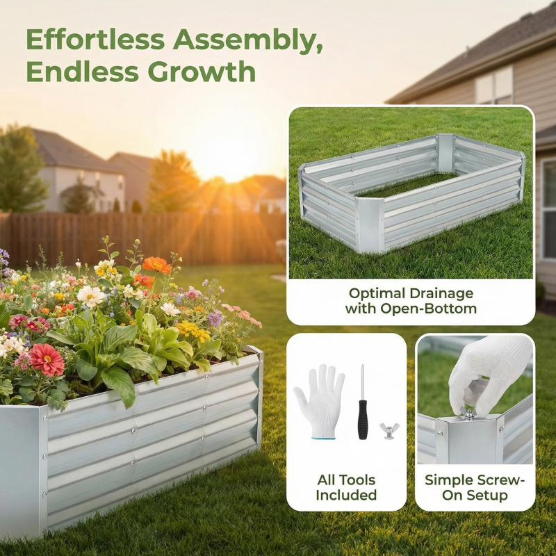 Großes Bodenfreies Verzinktes  – Gardening Tools Box Bewertung und Preis